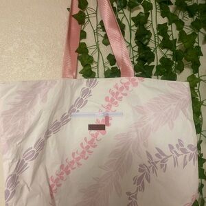 Pink and White Tote Bag